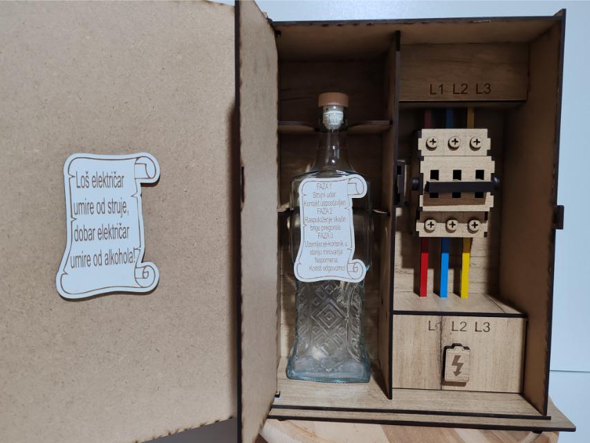 Poklon za muškarce - Mini bar „Električar” - Slika 4